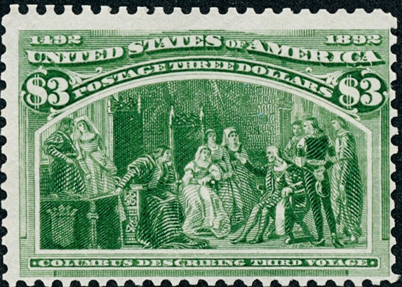 Travelstamps:1892 US Stamps Scott #234, 5 Cent Soliciting Aid, Mint OGD H