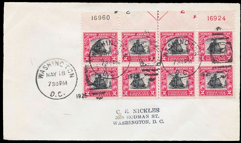 620-21 - Complete Set, 1925 Norse-American Issue, 2 Stamps - Mystic Stamp  Company